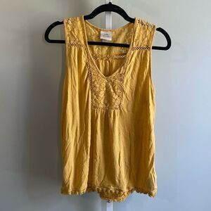 Knox Rose Yellow Sleeveless Top with Cutouts